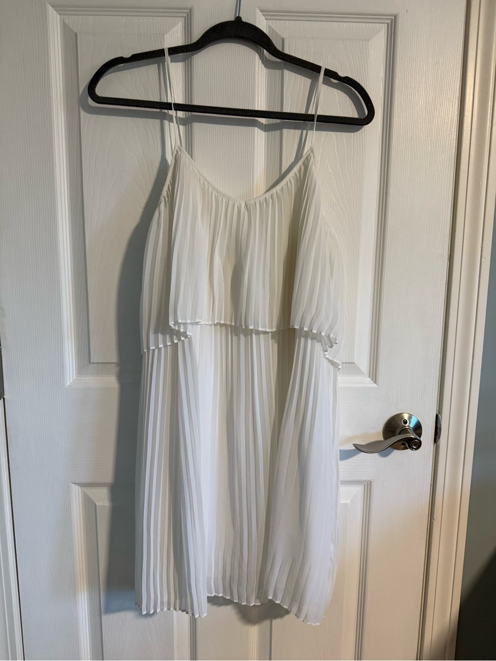 NWOT BCBGeneration White Pleated Spaghetti Strap Dress - Size Small